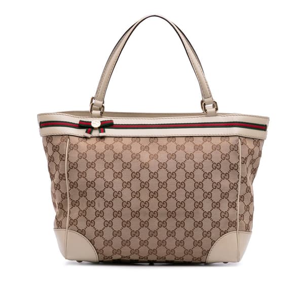 Pre-owned Gucci GG Canvas Mayfair Tote Brown