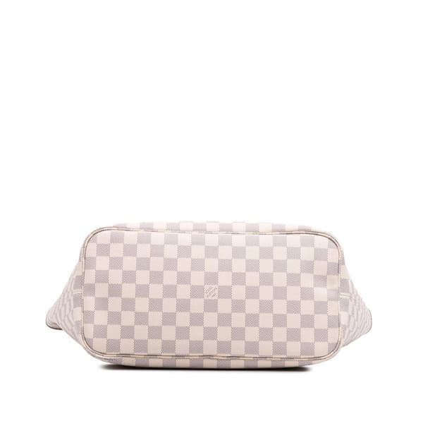 Pre-owned Louis Vuitton Damier Azur Neverfull MM White