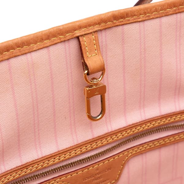 Pre-owned Louis Vuitton Damier Azur Neverfull MM White