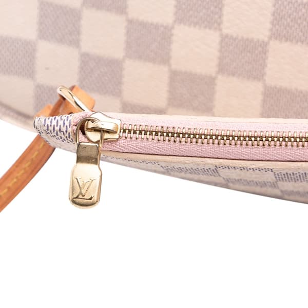Pre-owned Louis Vuitton Damier Azur Neverfull MM White