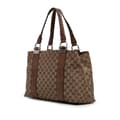 Miniatyrbillede 2 af 10: Pre-owned Gucci Medium GG Canvas Bamboo Libeccio Tote Brown