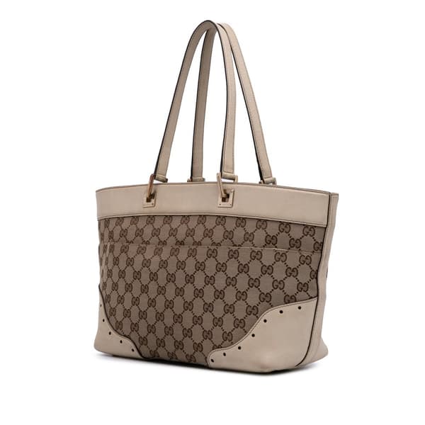 Pre-owned Gucci GG Canvas Punch Tote Brown