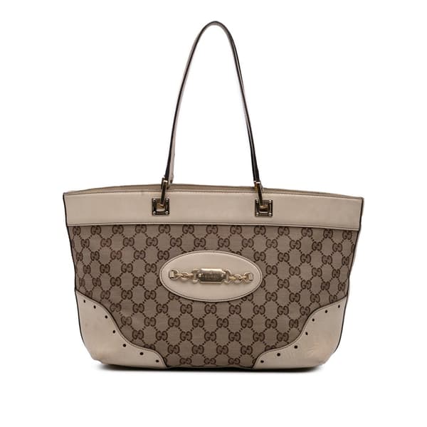 Pre-owned Gucci GG Canvas Punch Tote Brown