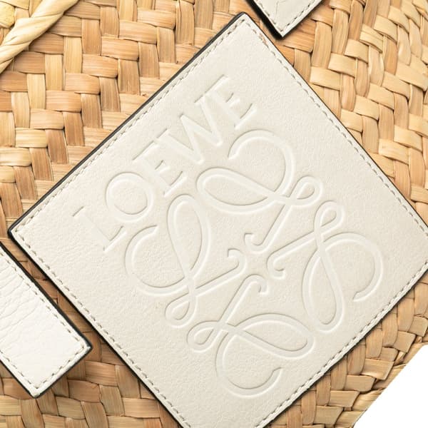 Pre-owned LOEWE Small Raffia Basket Tote Brown