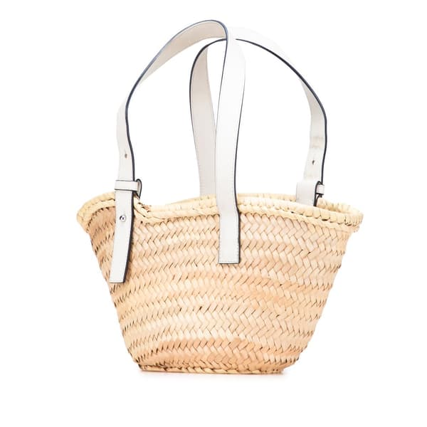Pre-owned LOEWE Small Raffia Basket Tote Brown