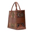 Miniatyrbild 2 av 10: Pre-owned Dior Large Studded Embroidered Leather Floral Book Tote Brown