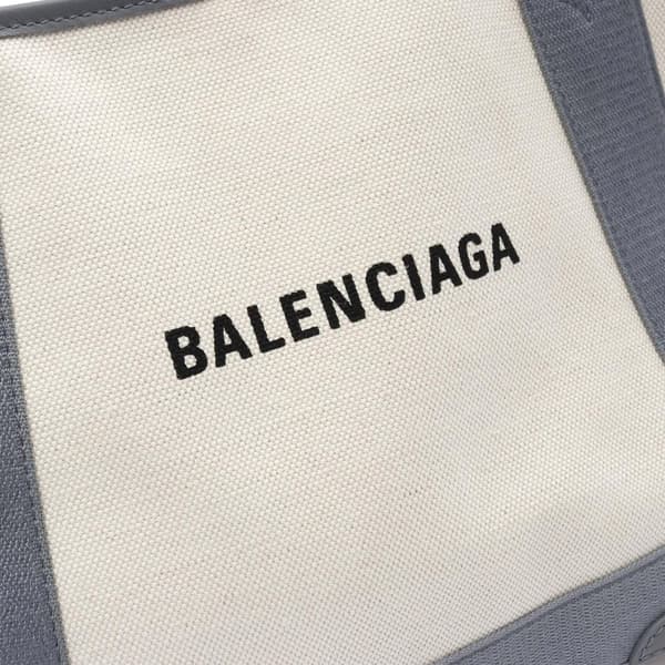 Pre-owned Balenciaga Canvas Navy Cabas S Brown