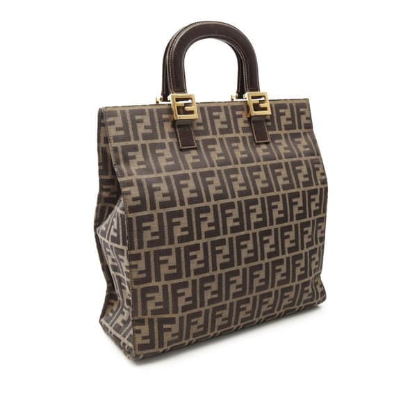 Pre-owned Fendi Zucca Canvas Tote Brown