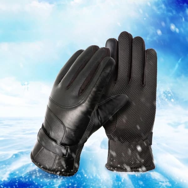 Insulated Mobil Touchvantar/Handskar i PU-läder För Herr (M/L) - Svart