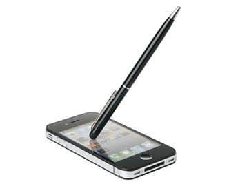 2-i-1 Stylus-penna med pennfunktion för iPhone iPad Smartphone Tablet – Svart