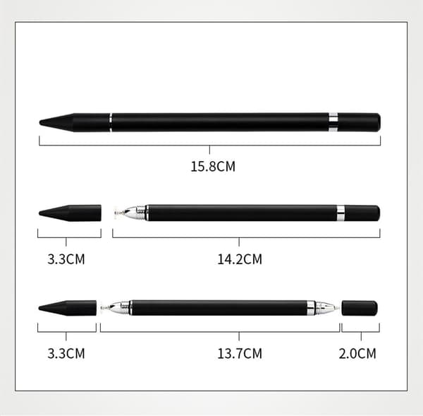 INF 2 i 1 Stylus pen med skrivefunktion Hvid 1-pack