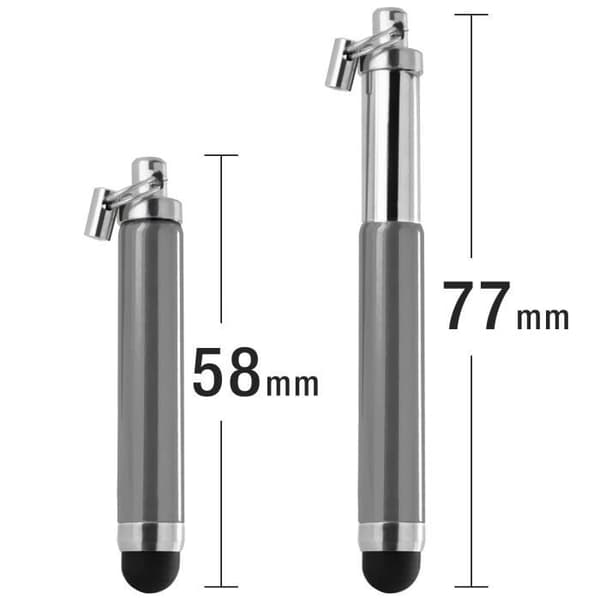 Stylet - Avizar - Silver - Retraktabel - Silikonspets - Kompatibel med pekskärm