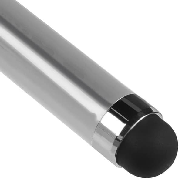 Stylet - Avizar - Silver - Retraktabel - Silikonspets - Kompatibel med pekskärm
