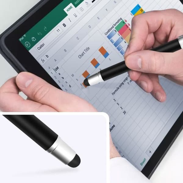 4Smarts Kulspetspenna Silver och Svart 2-i-1 Smartphone och Touch Tablet Stylus