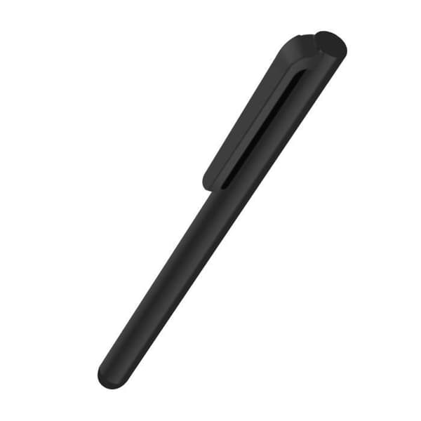 Pekskärm Stylus - AVIZAR - Universal - Mjuk spets - Integrerad klämma - Svart