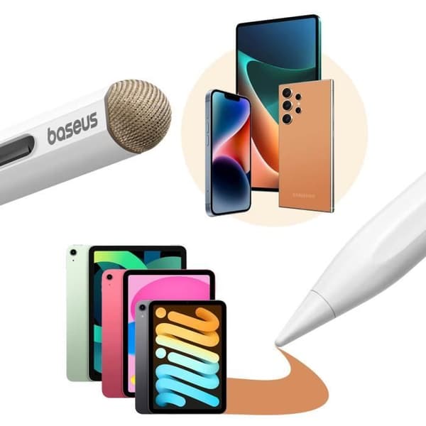 2 i 1 Active iPad Stylus - BASEUS - Smidig skrivning 2 - Exceptionell precision - Universal passiv lock