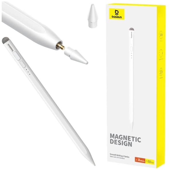 Baseus Smooth Writing 2 Overseas Edition-penn med aktiv tupp for iPad med utskiftbar tupp - hvit
