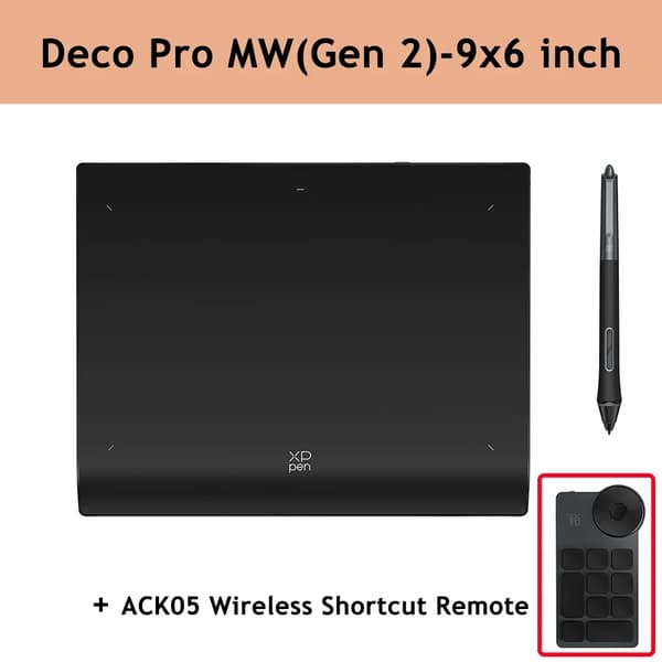 XPPen Deco Pro Gen 2 Grafiktablet, 16K Trykniveauer, Trådløs Forbindelse, Deco Pro MW(ACK05), Deco Pro MW(ACK05)
