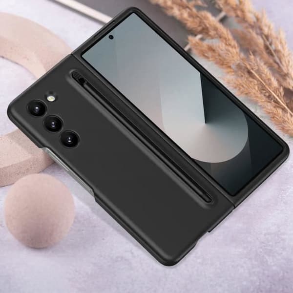 Samsung Galaxy Z Fold 6 Soft Touch Fodral med Touch Pen Svart