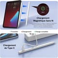 Miniatyrbild 3 av 6: Tablet Stylus Pen, iPad Touch Stylus Pen Trådlös laddning, Tilt Sensing, för iPad/Pro/Air/Mini (Vit)
