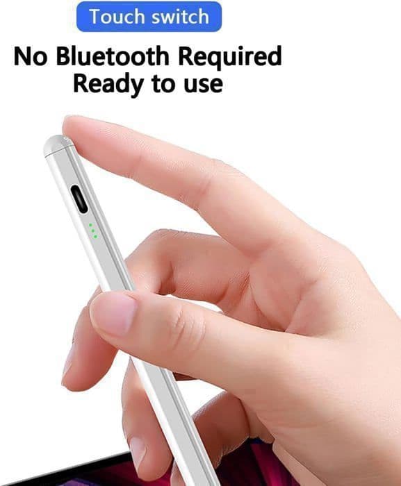 Touch Stylus Pen för iPad (2018-2024), Pixel Precision, Tilt &amp; Palm Rejection, för Android, iPad etc, Vit