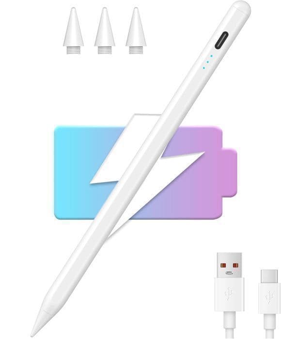 Touch Stylus Pen för iPad (2018-2024), Pixel Precision, Tilt &amp; Palm Rejection, för Android, iPad etc, Vit