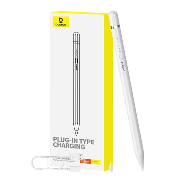 Active stylus Baseus Smooth Writing Series med plug-in-lading, lightning (hvit)