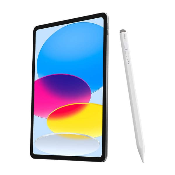 Glat skrivepen med LED-indikatorer (aktiv+passiv) Hvid