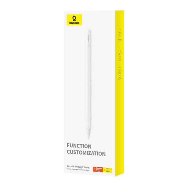 Aktiv, multifunksjonell pekepenn Baseus Smooth Writing Series med trådløs lading, USB-C (hvit)