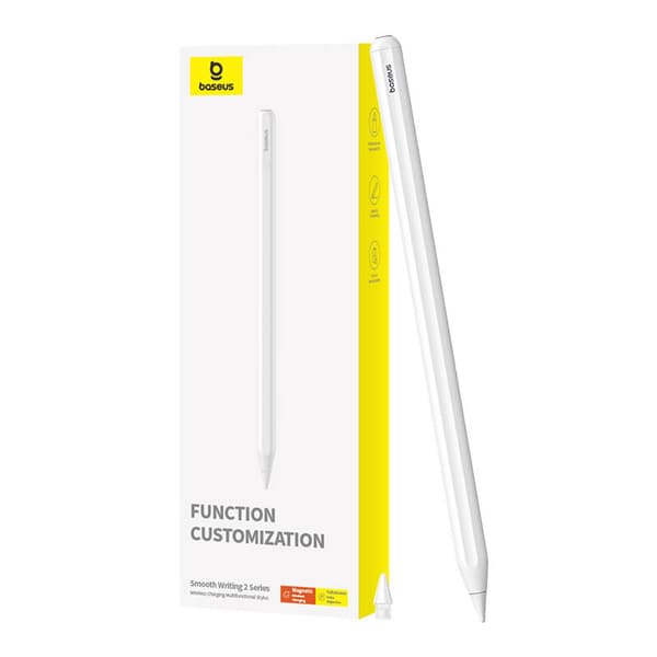 Aktiv, multifunksjonell pekepenn Baseus Smooth Writing Series med trådløs lading, USB-C (hvit)