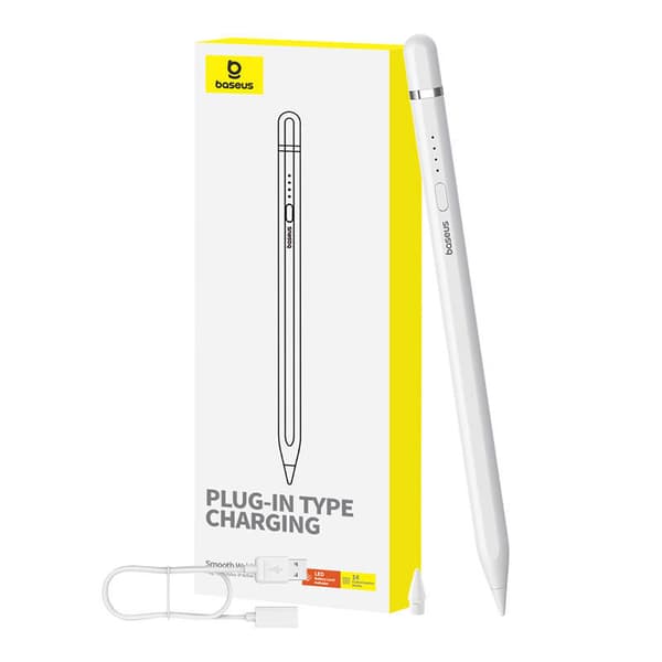 Active stylus Baseus Smooth Writing Series med trådløs lading, lightning (hvit)