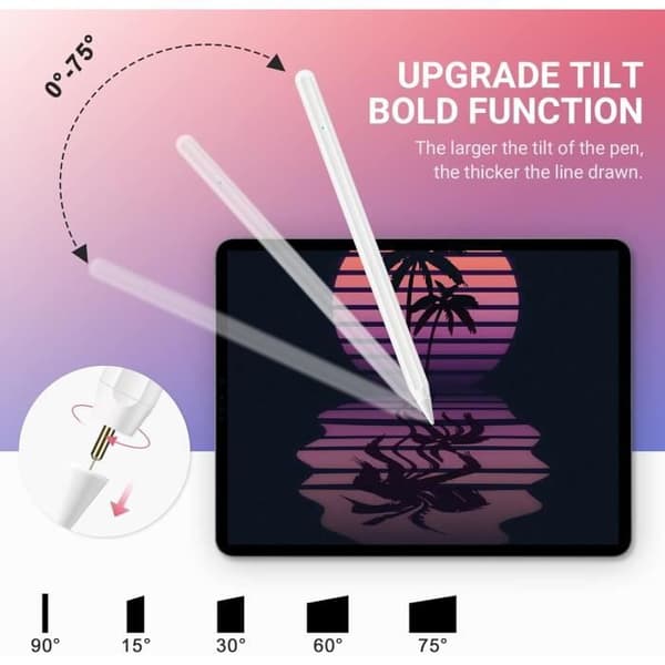 Aktiv stylus - OBERSTER - Kompatibel med iPad Pro/Air/Mini - Fin spets - Palmavvisning - Magnetisk lutning