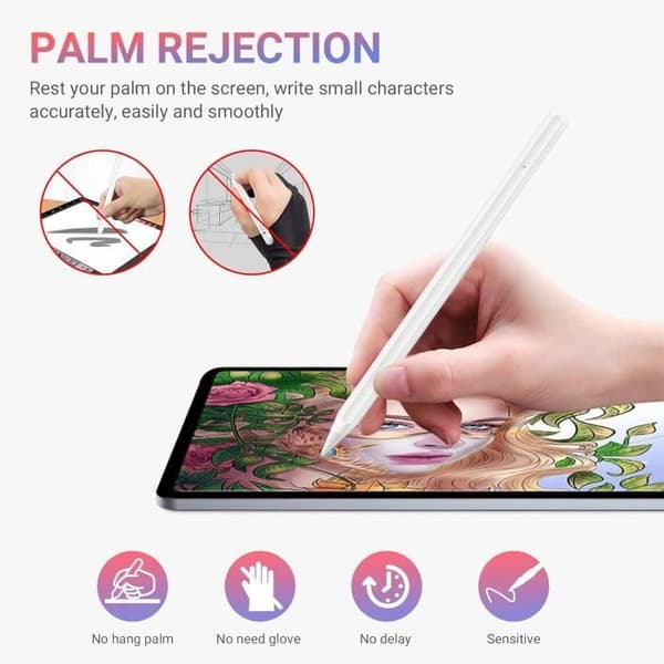 Aktiv stylus - OBERSTER - Kompatibel med iPad Pro/Air/Mini - Fin spets - Palmavvisning - Magnetisk lutning