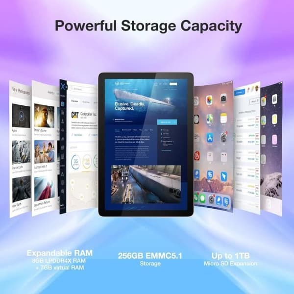 T10 Pro Pekskärmstablett Med Stylus 10,1 Tum, 15 Go Ram + 256 Go Rom, 8580 Mah Batteri, Octa-Core Android 12 Tablet[J1402]