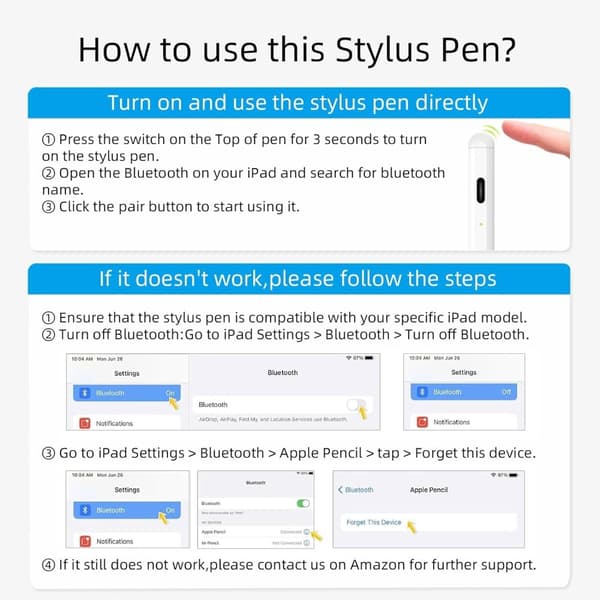 Touchpenna / Stylus Pekpenna - iPad 2018–2023