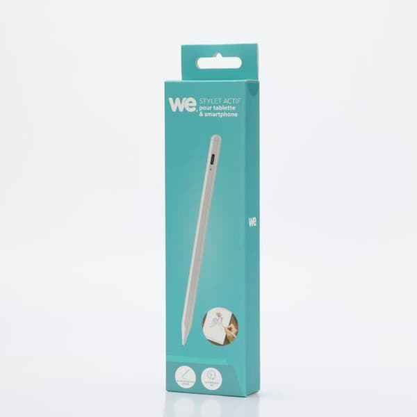 Universell aktiv stylus - WE - 1,65 mm - Batteri 130 mAh - USB-C - Färg vit