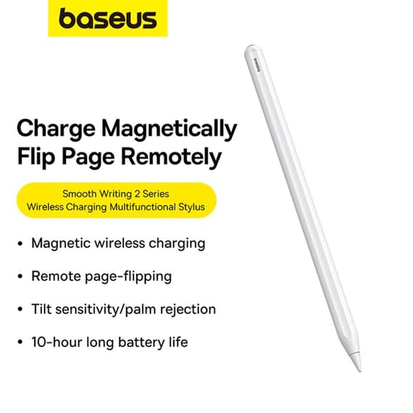 Aktiv stylus med LED-indikator - Baseus Smooth Writing 2-serie (P80015807213-00) - Vit