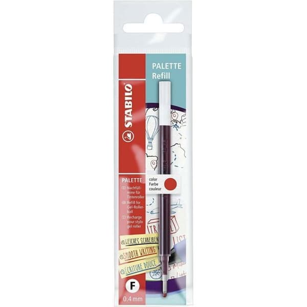 Stabilo stylus - 268/040-01 - rullpenna patron - Lot x 10 refills för gel bläckpenna - Palett - röd