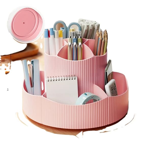Rotationspenna Hållare, 11 Fack, Stilig Estetik,rosa