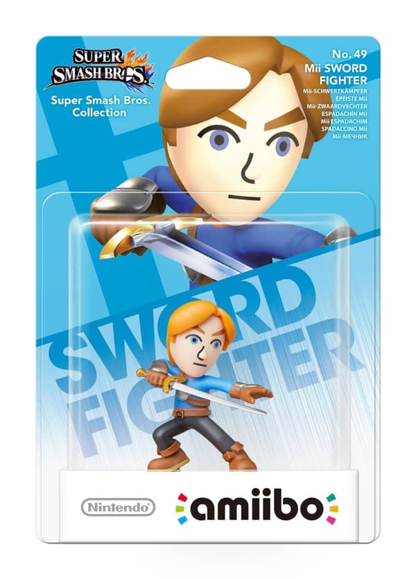 Amiibo Figurine - Mii Sword Fighter (No 49) (Super Smash Collection) - Amiibo