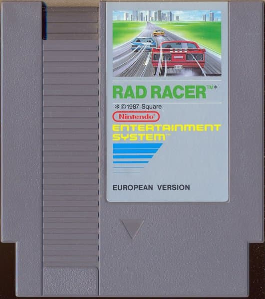 Rad Racer - SCN (3 skruvar) - Nintendo 8bit (brukt)