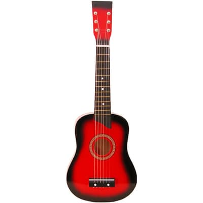 Music, Træguitar m. 6 strenge, Rød, 63 cm