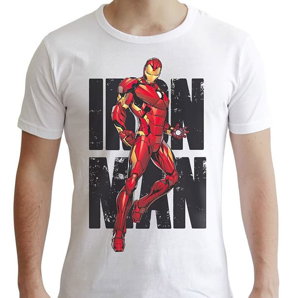 T-Shirt - Marvel - Iron Man Classic - White - Large (ABYTEX407) - Merchandise