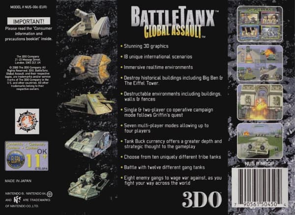 BattleTanx: Global Assault - N64 - Nintendo 64/N64 - PAL/EUR (Begagnad)