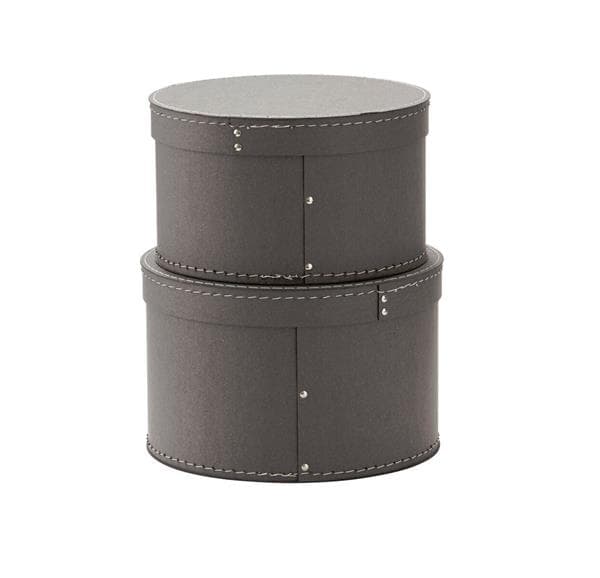 Kids Concept Förvaringsbox Rund 2-set Grå