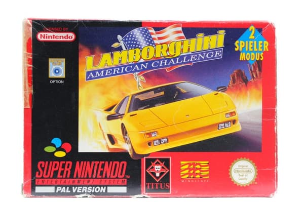 Lamborghini American Challenge (Super Scope option) - Supernintendo/SNES - PAL/SCN/EUR (BRUKT VARE) Komplett