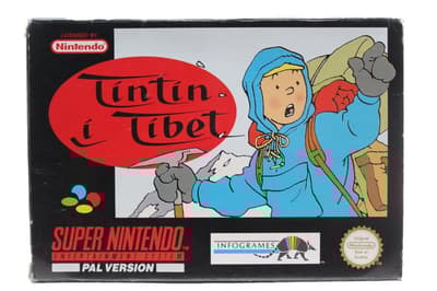 Tintin in Tibet/Tintin i Tibet - Supernintendo/SNES - PAL/SCN/EUR - Complete (CIB)