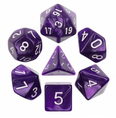 7 st tärningar Rollspel Purple Pearl
