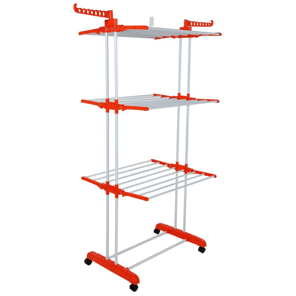 Herzberg HG-8034ORG: Tøjstativ med hjul - Orange