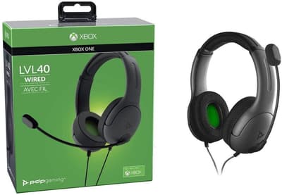PDP LVL40 Wired Stereo Gaming Headset (Black) (xbox one)
